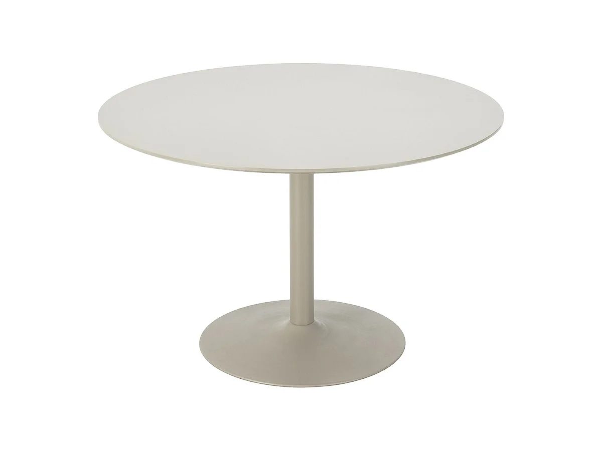 Table repas ronde Ø120cm plateau en MDF et pied en métal laqué mat sable - COSTA