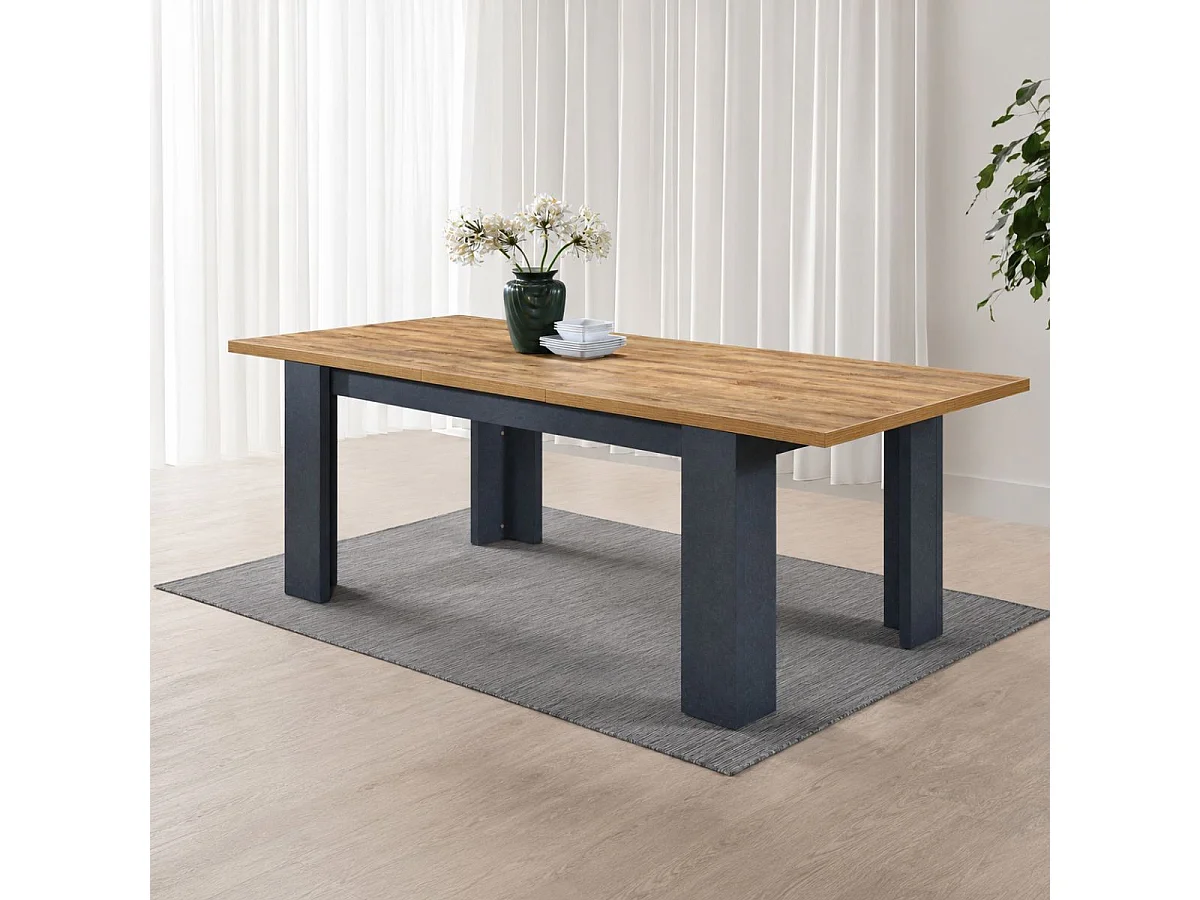 Table allongeable 180/230cm aspect bois Denver pieds anthracite - COLT