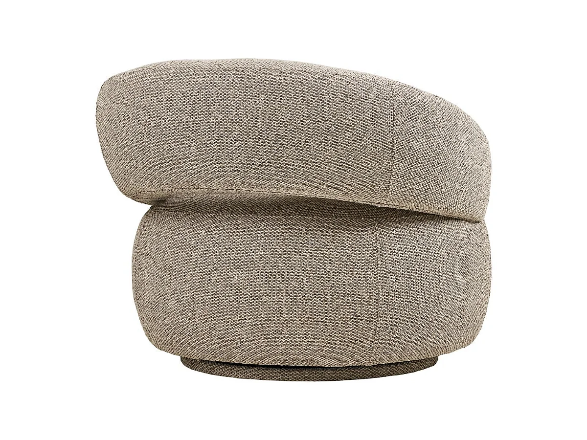 Fauteuil en Tissu Bouclé Texturé beige chiné Pivotant - SIONY