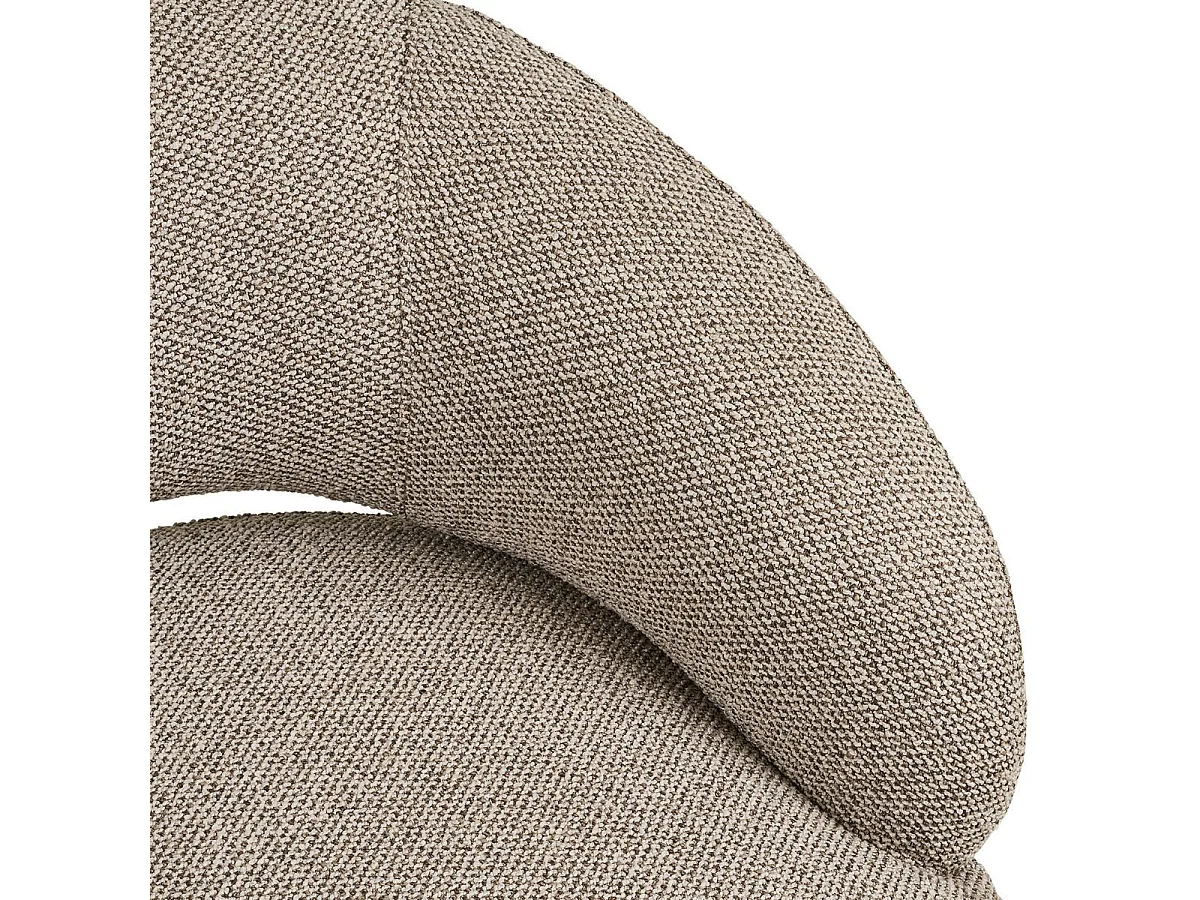 Fauteuil en Tissu Bouclé Texturé beige chiné Pivotant - SIONY
