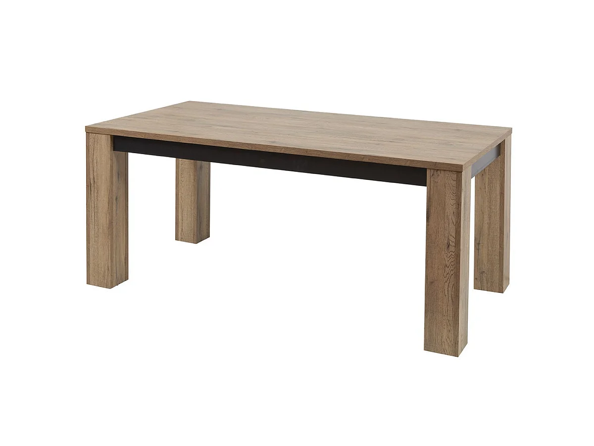 Table allongeable 180/230cm aspect chêne miel et noir mat - SÉLÈNE