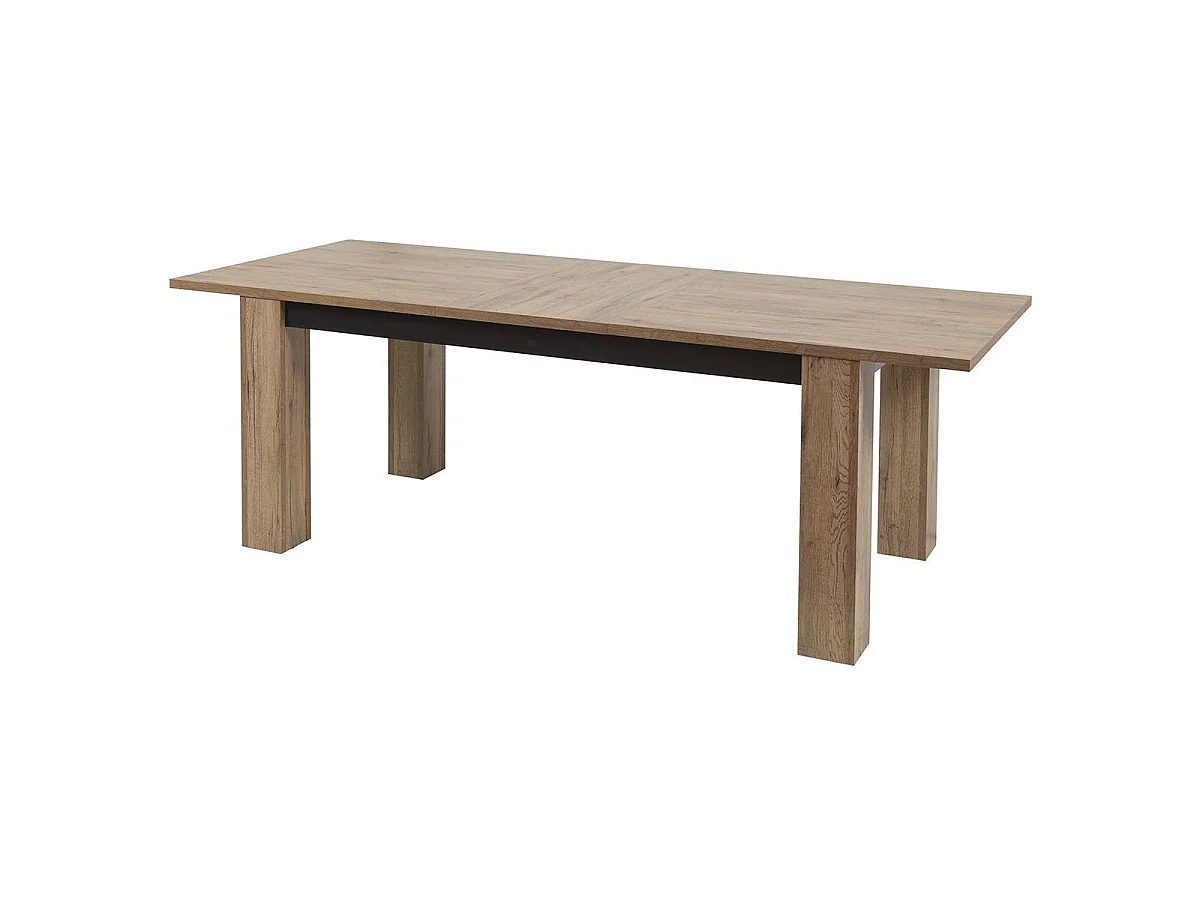 Table allongeable 180/230cm aspect chêne miel et noir mat - SÉLÈNE