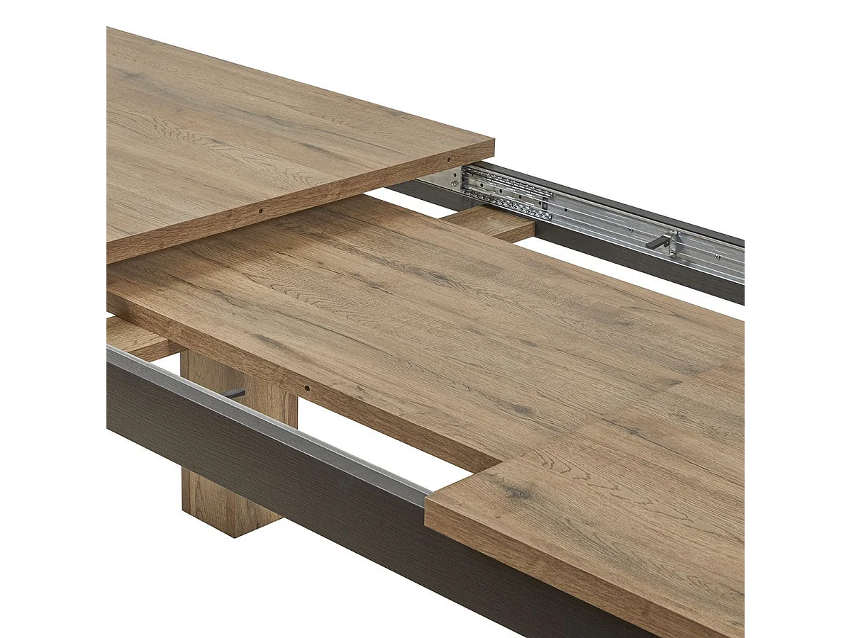Table allongeable 180/230cm aspect chêne miel et noir mat - SÉLÈNE