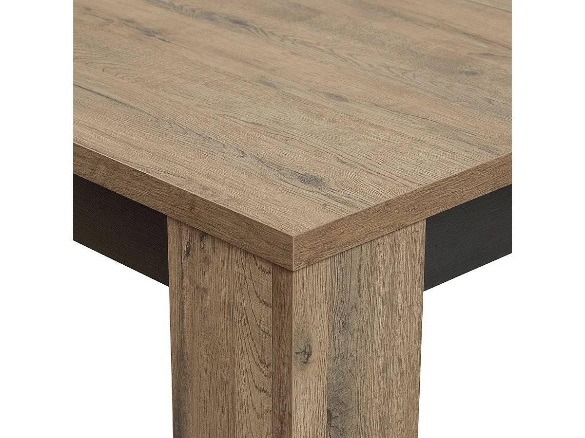 Table allongeable 180/230cm aspect chêne miel et noir mat - SÉLÈNE