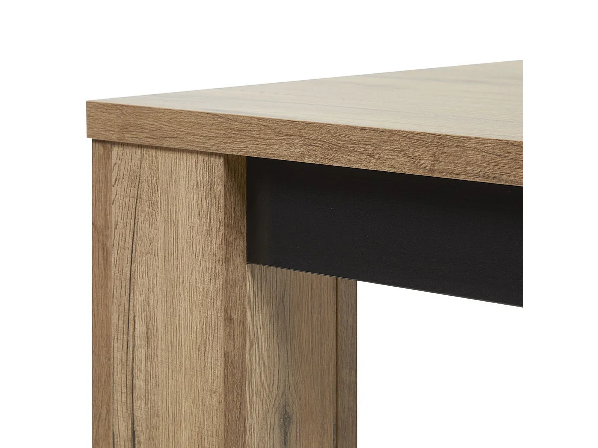 Table allongeable 180/230cm aspect chêne miel et noir mat - SÉLÈNE