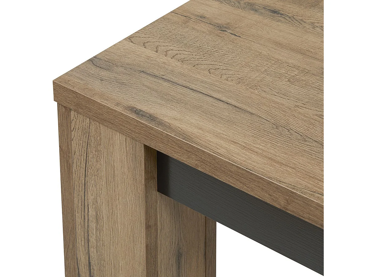 Table allongeable 180/230cm aspect chêne miel et noir mat - SÉLÈNE