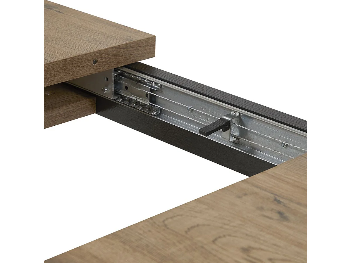 Table allongeable 180/230cm aspect chêne miel et noir mat - SÉLÈNE