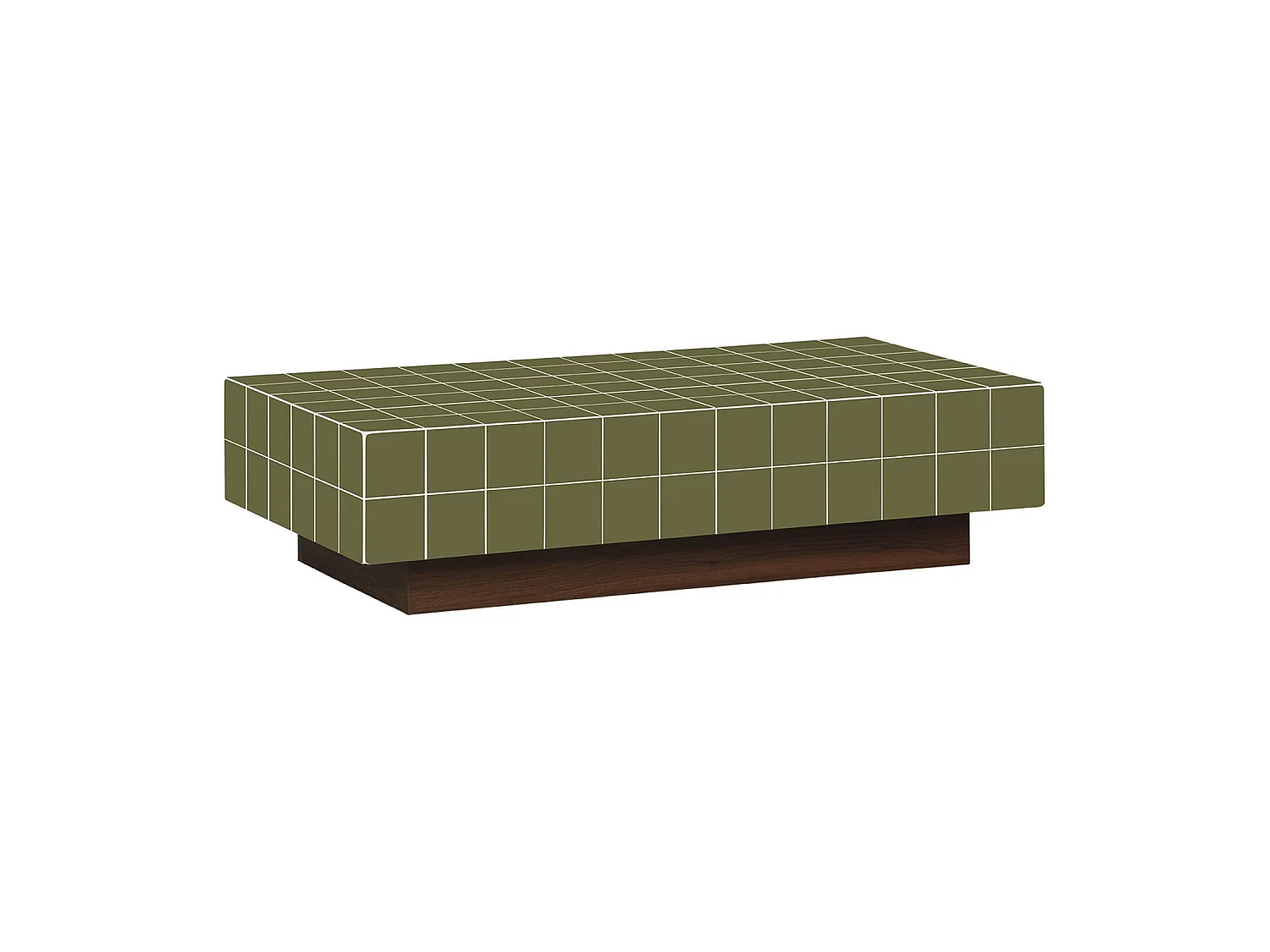 Mesa de centro imitación azulejos de cemento verde kaki