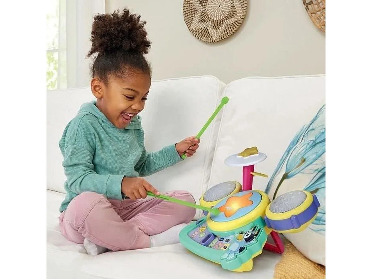 VTECH Bluey Batterie Interactive – Ensemble de batterie électronique multicolore 3–7 ans