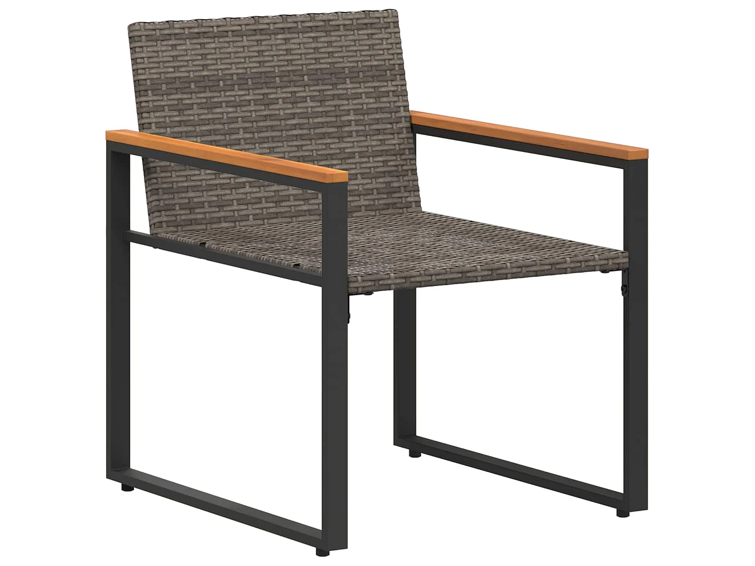 Juegos de muebles con cojín 3 pcs Gris y azul marino Ratán