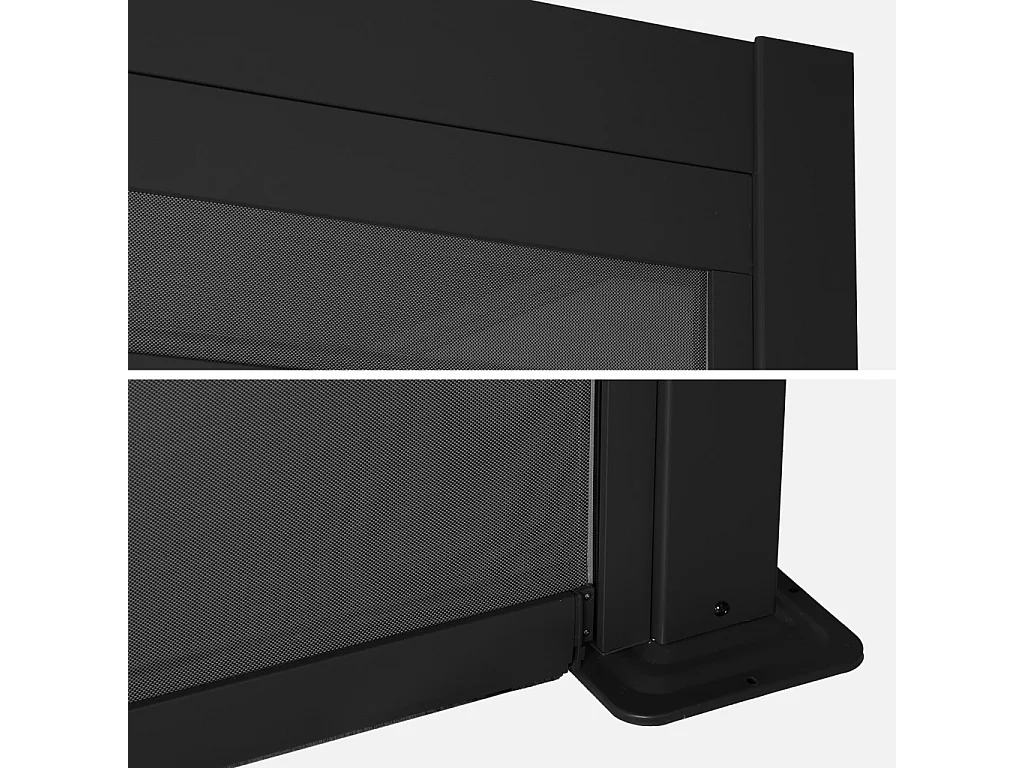 Pergola bioclimatique aluminium et acier 3x6m lames orientables + 4 stores 3m PALACE noir