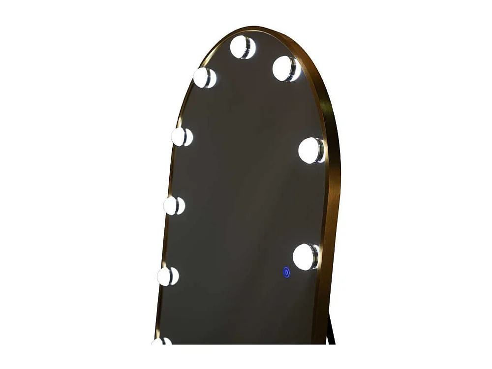 Miroir LED sur Pied "Hollywood" 170cm Or