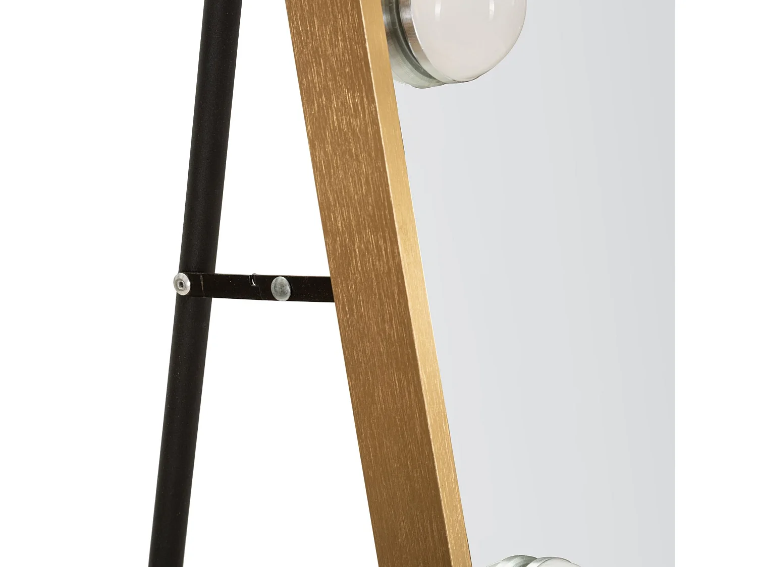 Miroir LED sur Pied "Hollywood" 170cm Or