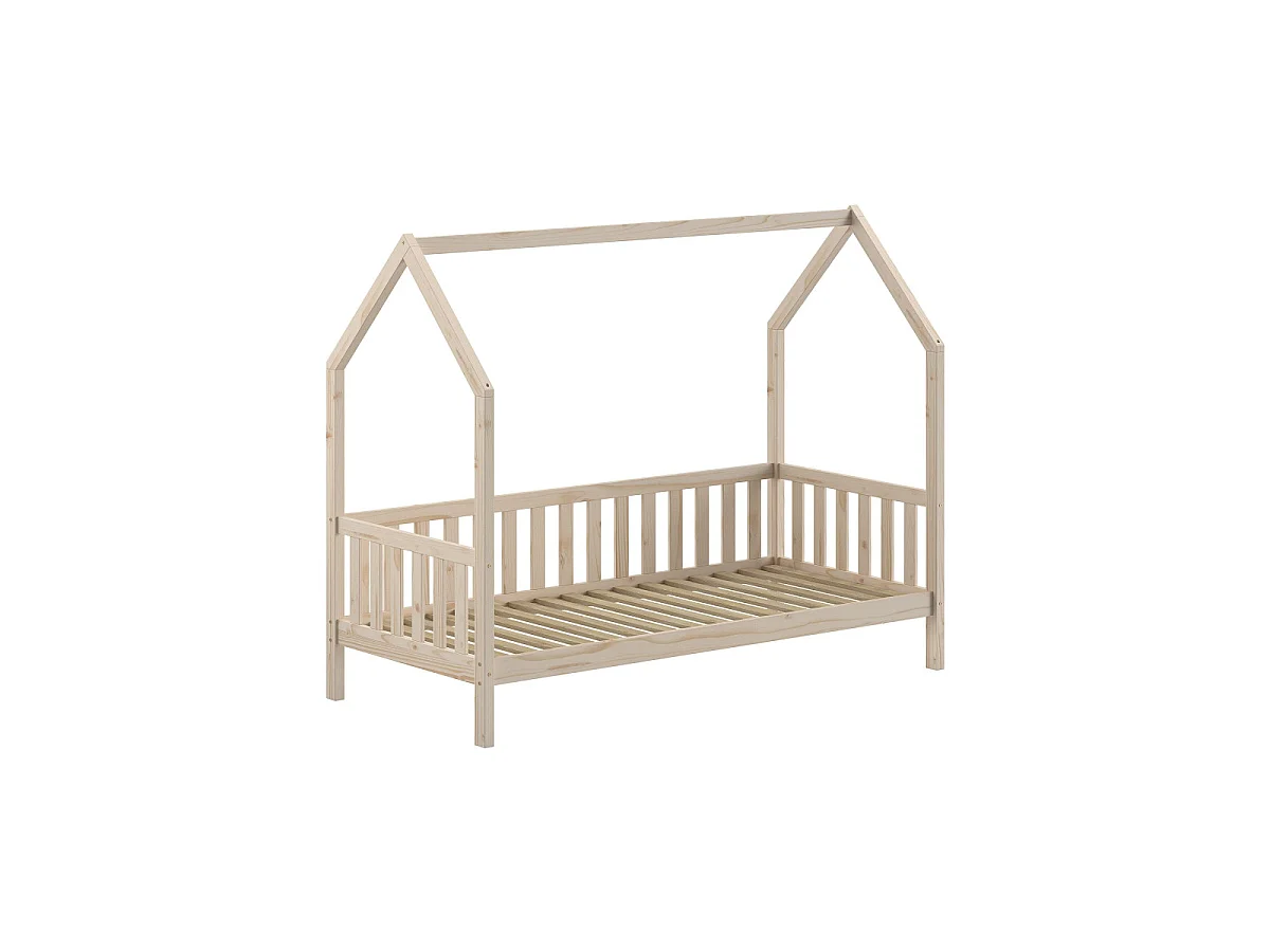 Pack - Lit Enfant & Tiroir-Lit "Cabane" 90x200cm Naturel