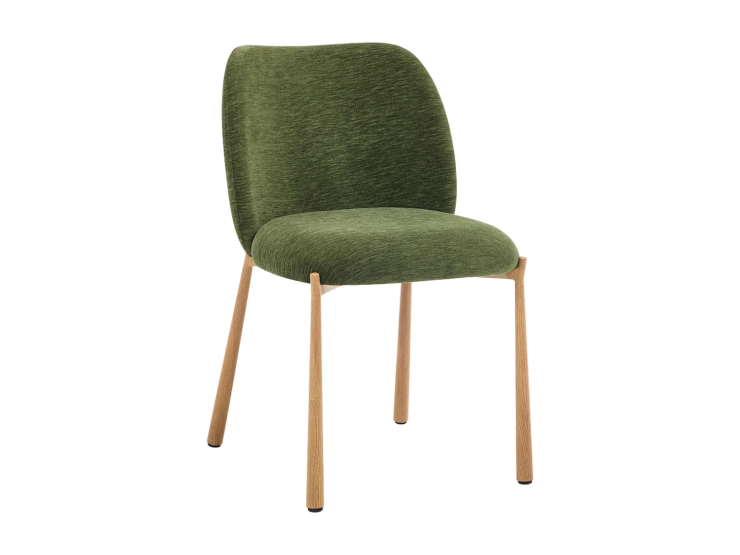 Lot de 6 chaises en tissu texturé et métal effet bois - Vert - JIZAK
