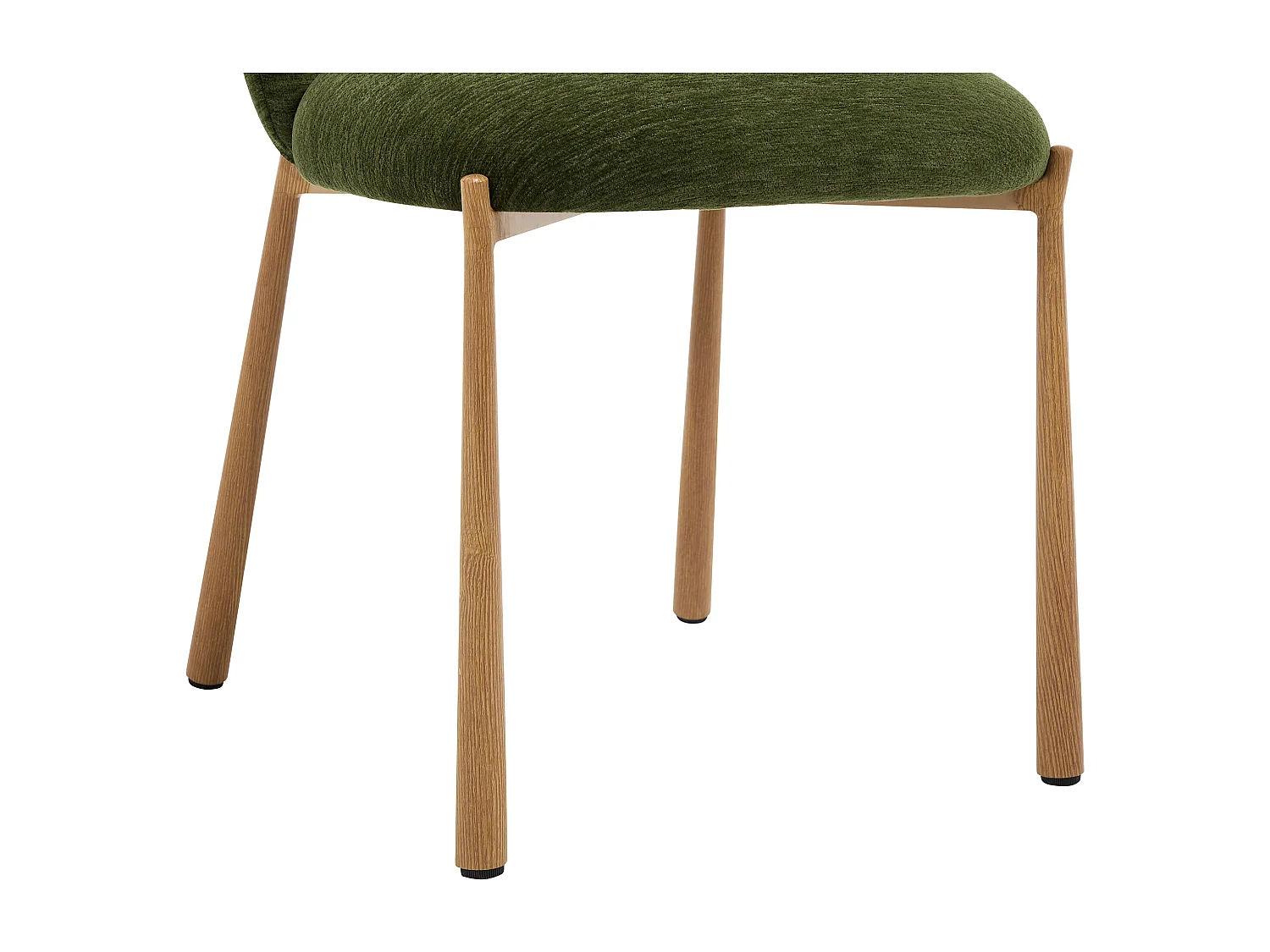 Lot de 6 chaises en tissu texturé et métal effet bois - Vert - JIZAK