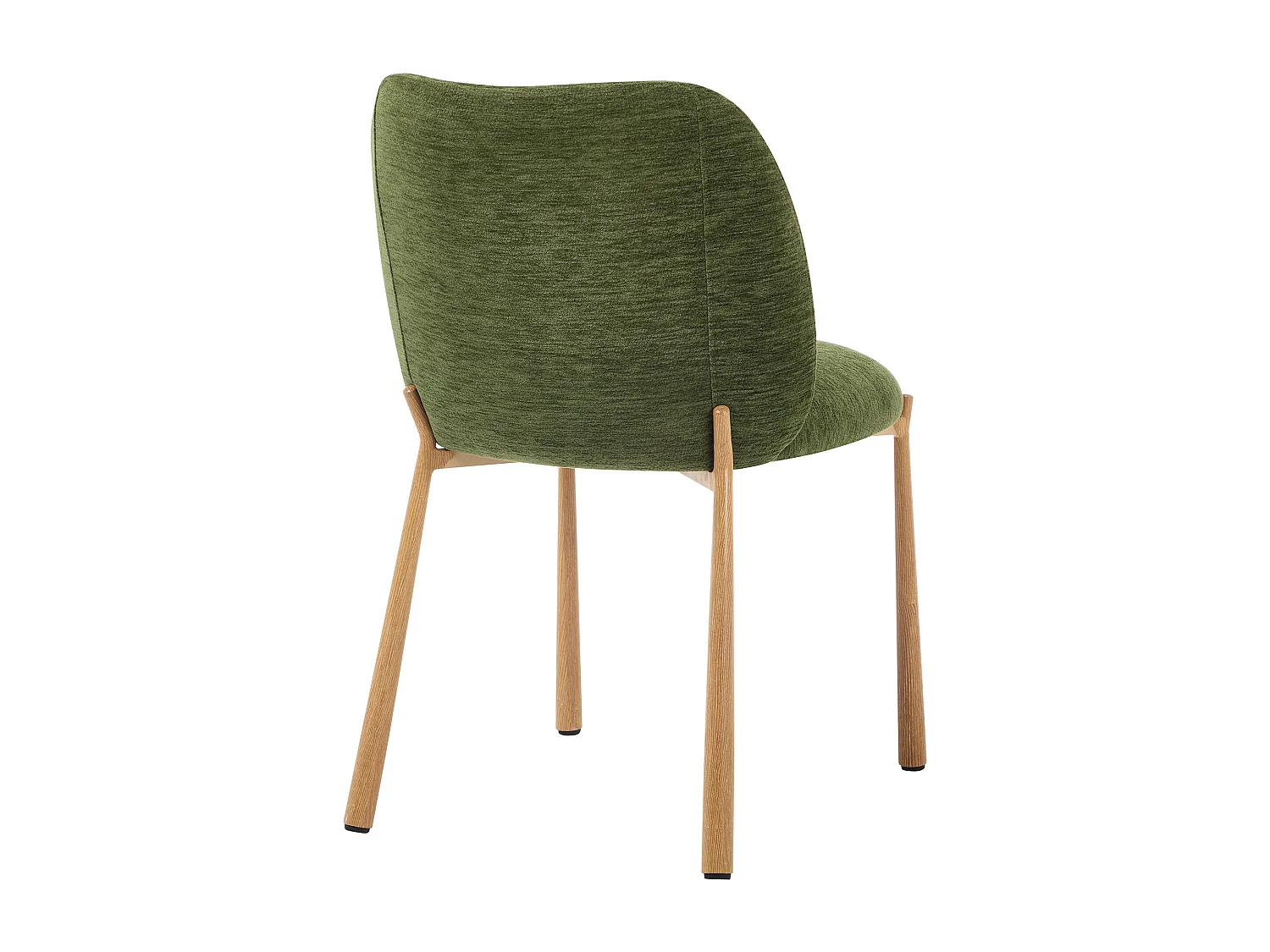 Lot de 6 chaises en tissu texturé et métal effet bois - Vert - JIZAK