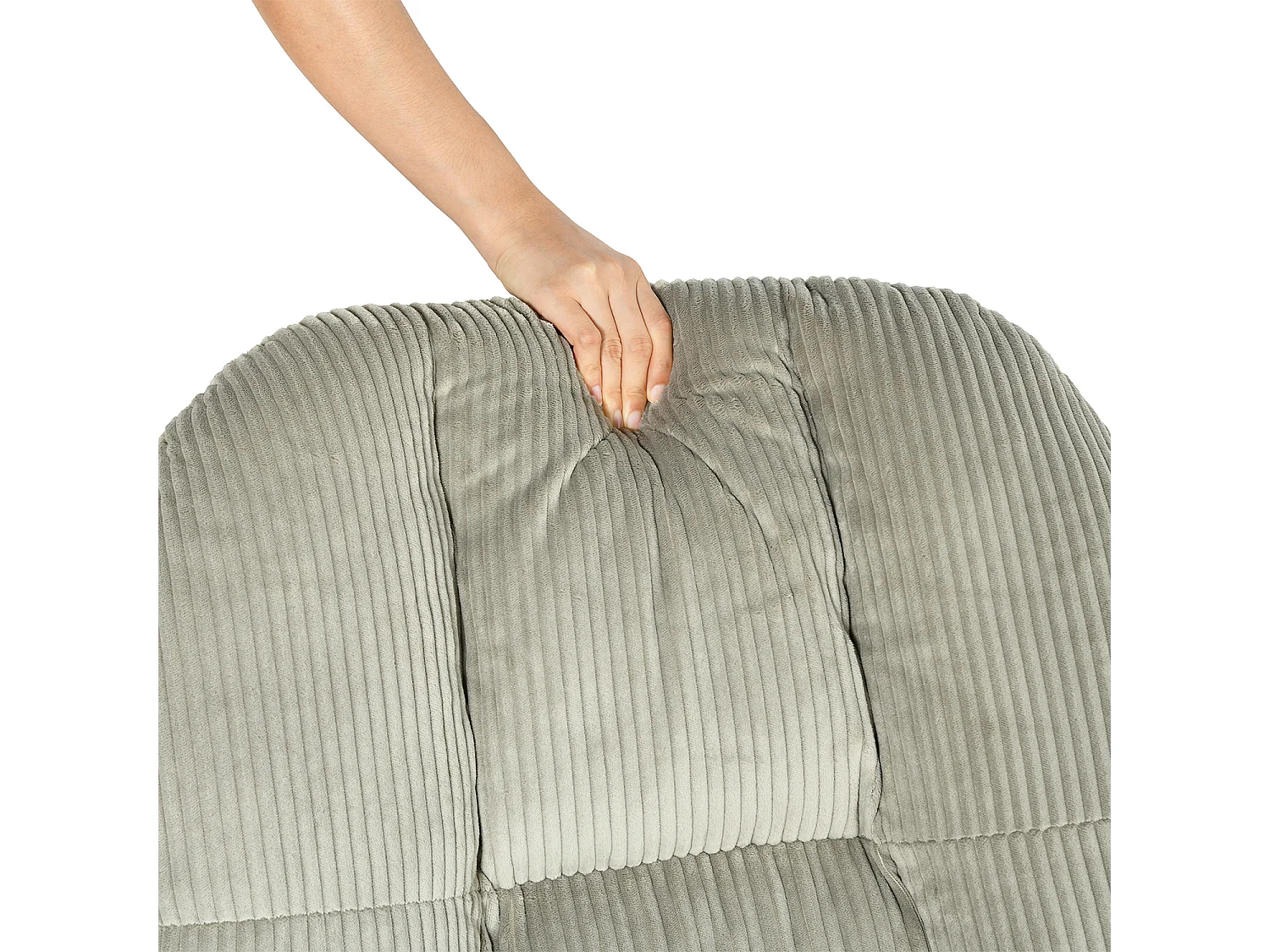 MEUBLES COSY LITHOPSFIXCORD Fauteuil relax rotatif réglable en velours côtelé gris