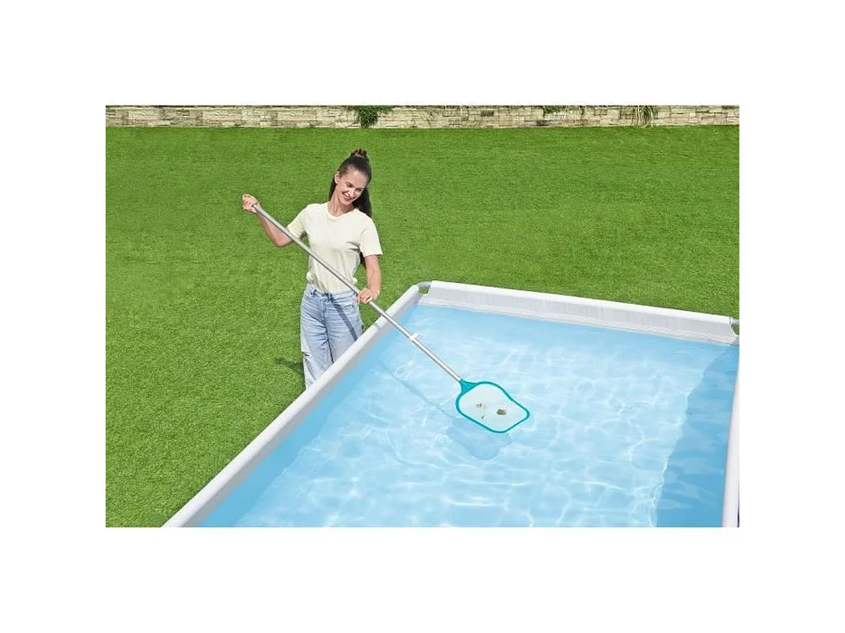 Bestway AquaClear Zwembadreinigingsset met stofzuiger, schepnet, chemische dispenser, teststrips en reparatiepatches
