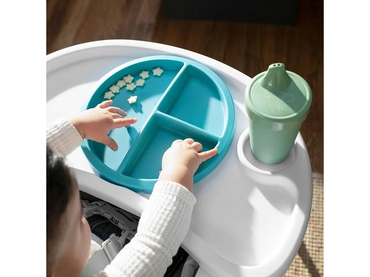 Chaise haute pliante Baby Einstein NEPTUNE avec tapis d'eau sensoriel et assiette sécurisée 3 parties