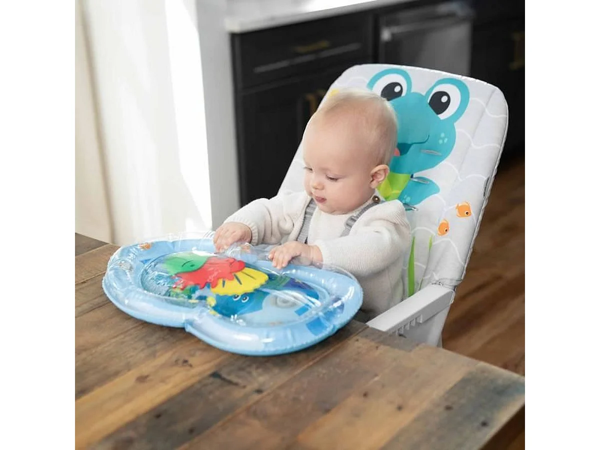 Chaise haute pliante Baby Einstein NEPTUNE avec tapis d'eau sensoriel et assiette sécurisée 3 parties