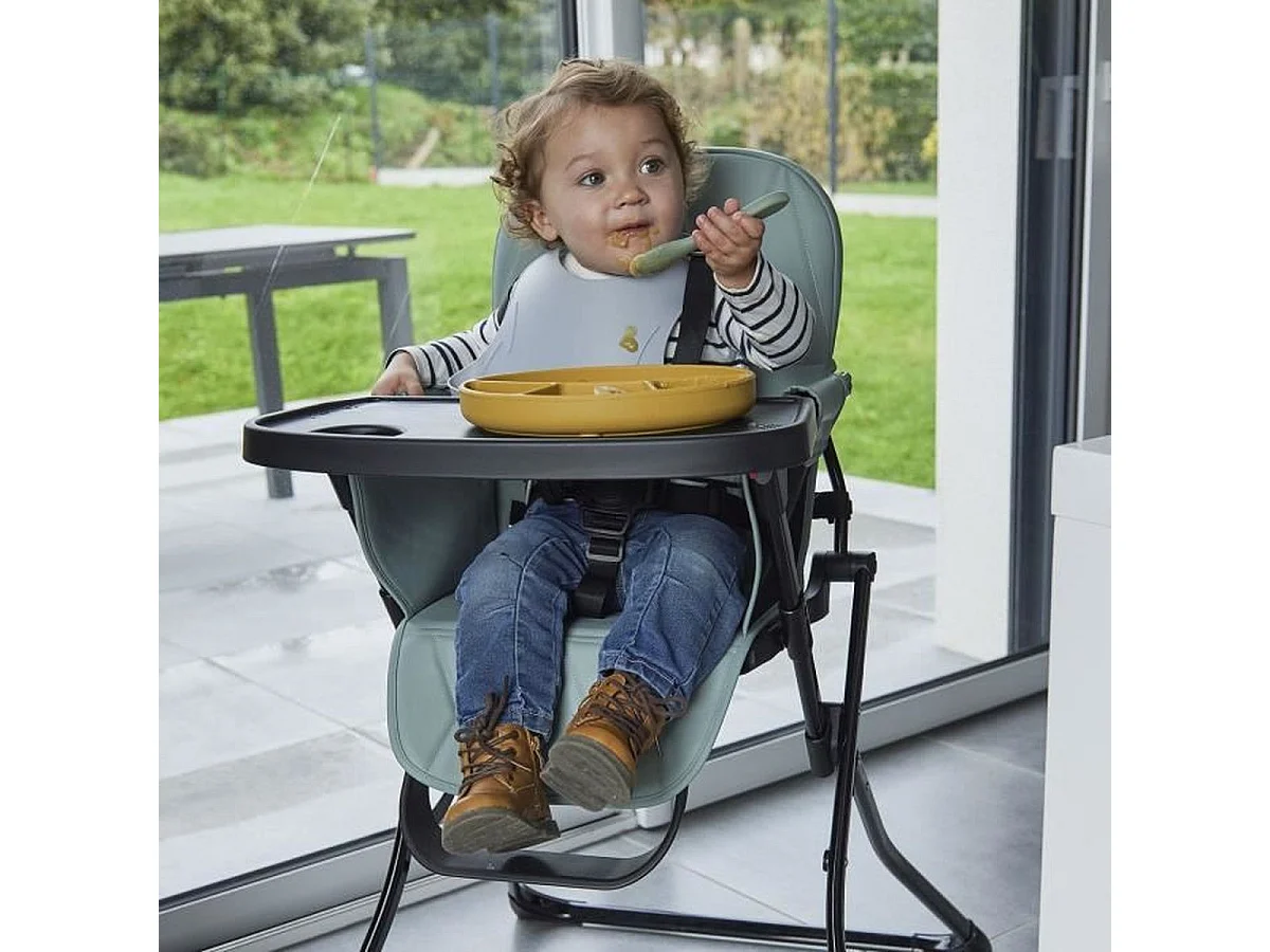 Thermobaby HANDY Chaise Haute Pliable Compacte avec Harnais 5 points et Plateau Amovible