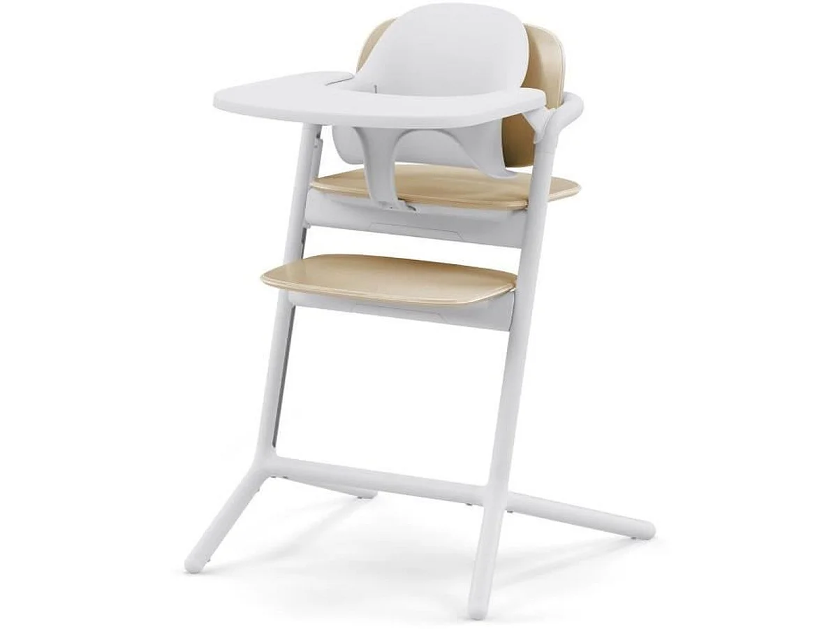 Chaise haute évolutive CYBEX LEMO 3-en-1 avec baby set et plateau Sand White