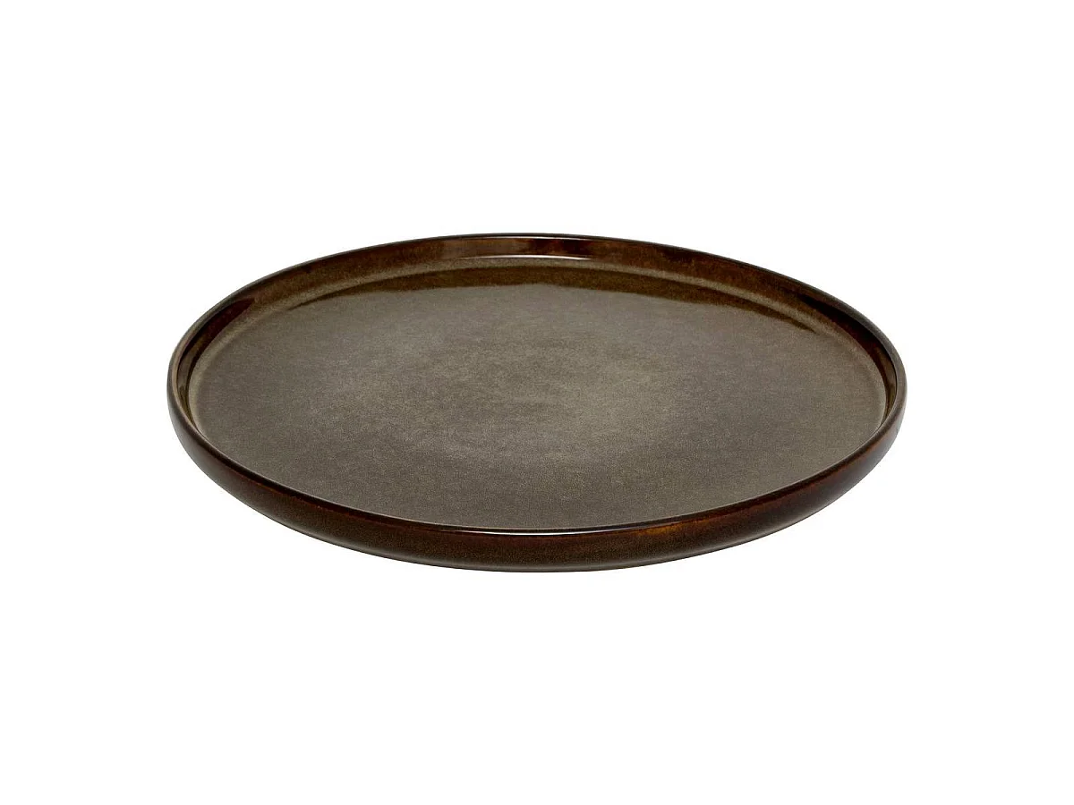 Lot de 6 Assiettes Plates "Terre Inconnue" 27cm Marron
