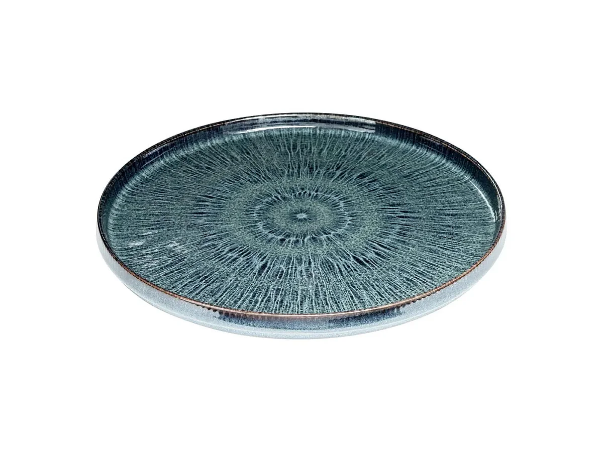 Lot de 6 Assiettes Plates "Eva" 27cm Bleu