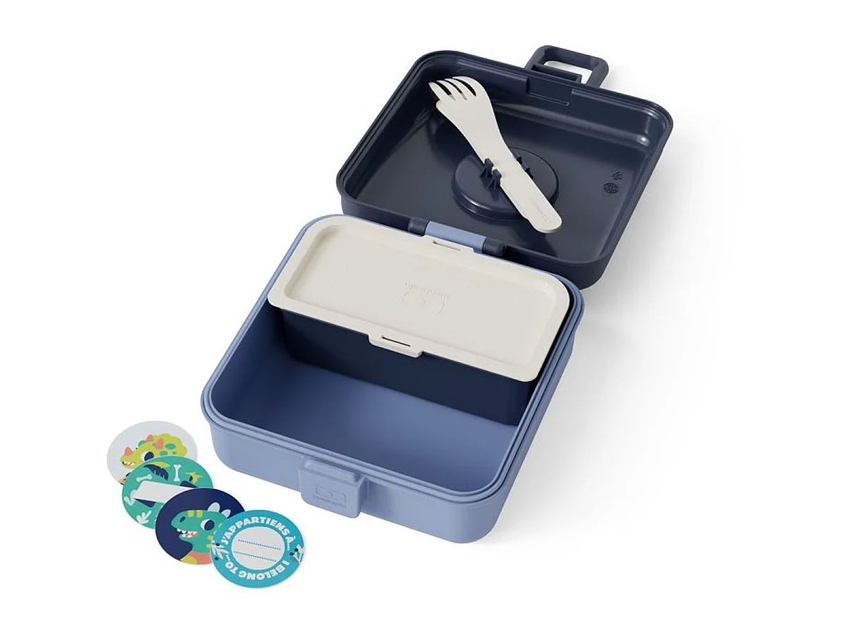 Monbento Snacky Sandwichbox voor Kinderen 850 ml Blauw Infinity met Bestek