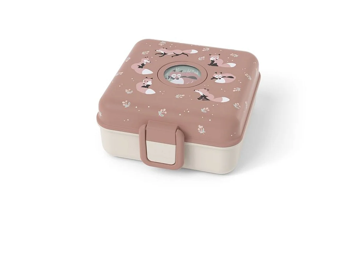 Monbento Snacky Fox - Boîte repas enfant plate 850 ml, Cannelle Rose