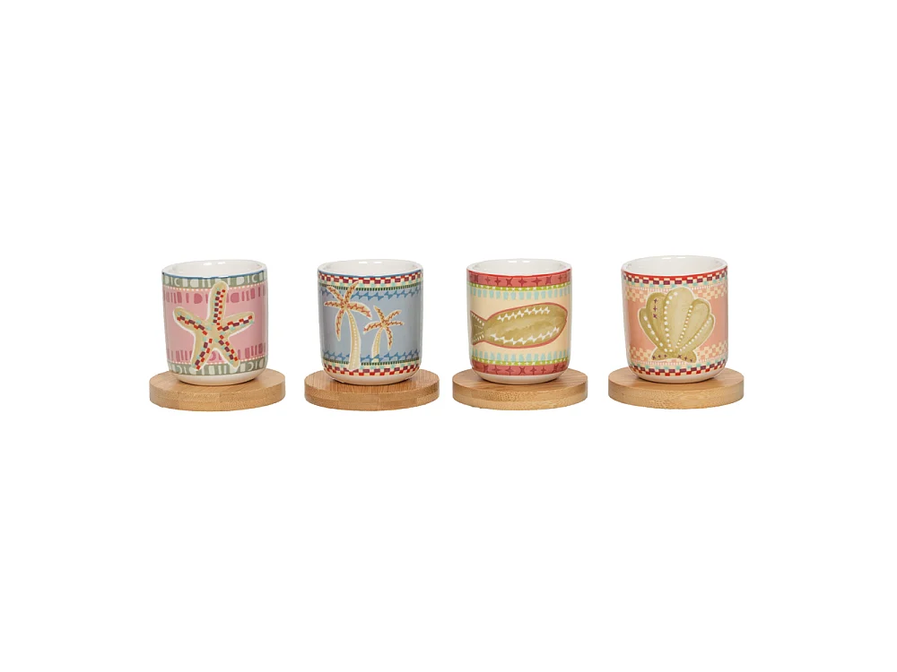 Coffret de 4 tasses et sous-tasses Tikita 10 cl