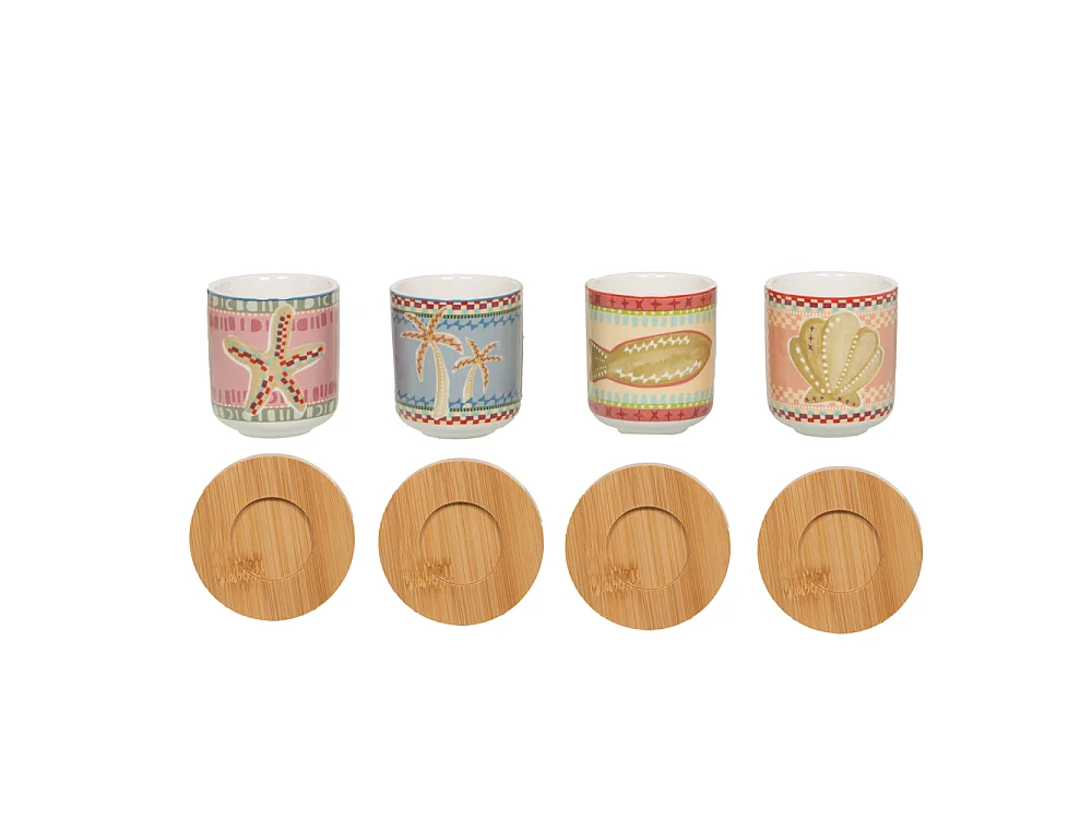 Coffret de 4 tasses et sous-tasses Tikita 10 cl