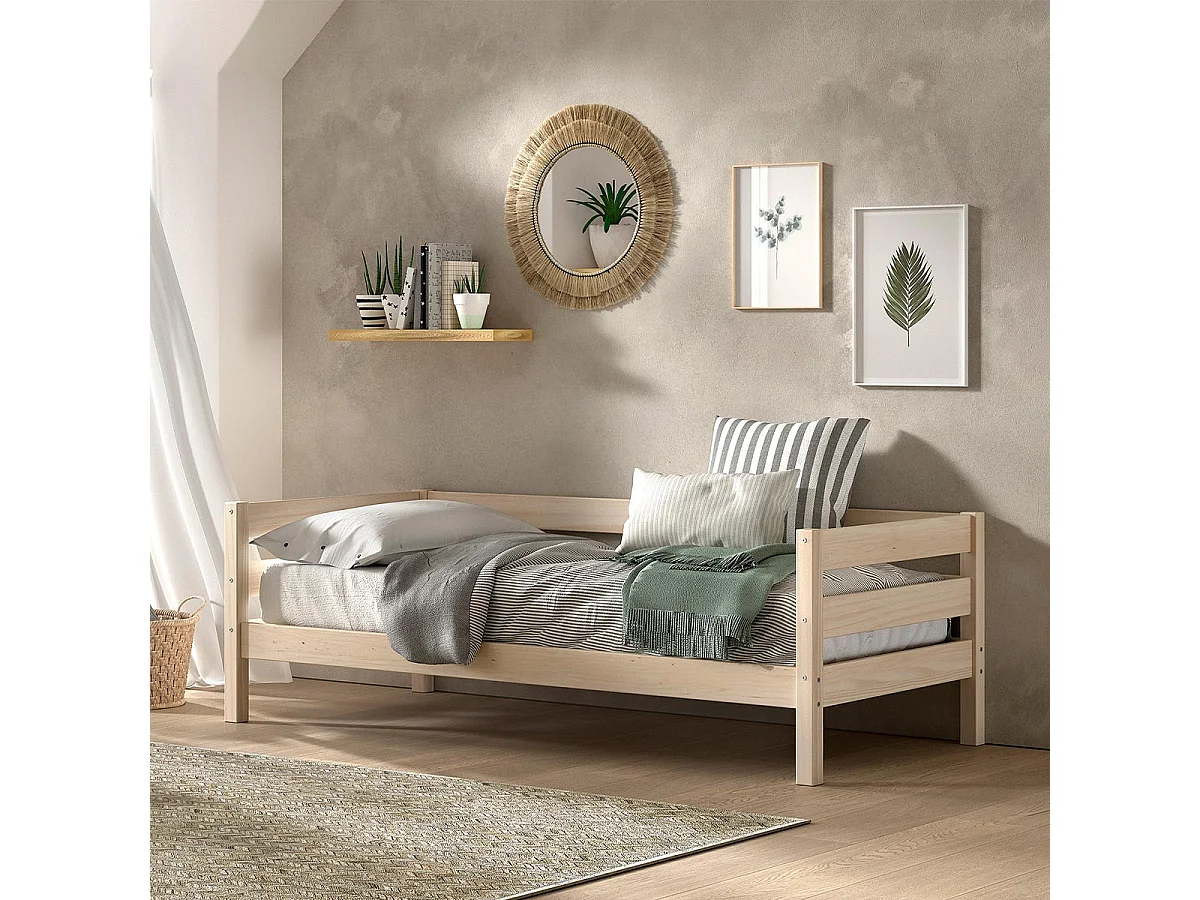 Lit Capitaine Enfant "Margrit" 90x200cm Naturel