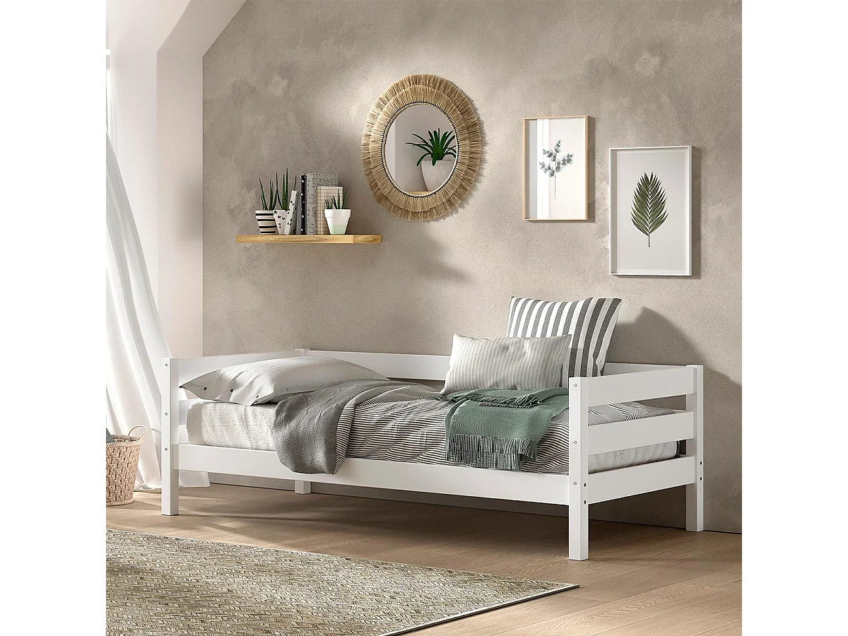 Lit Capitaine Enfant "Margrit" 90x200cm Blanc