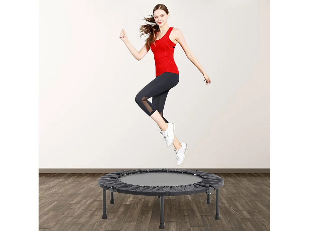 Black 96cm Foldable Fitness Trampoline 100kg Capacity