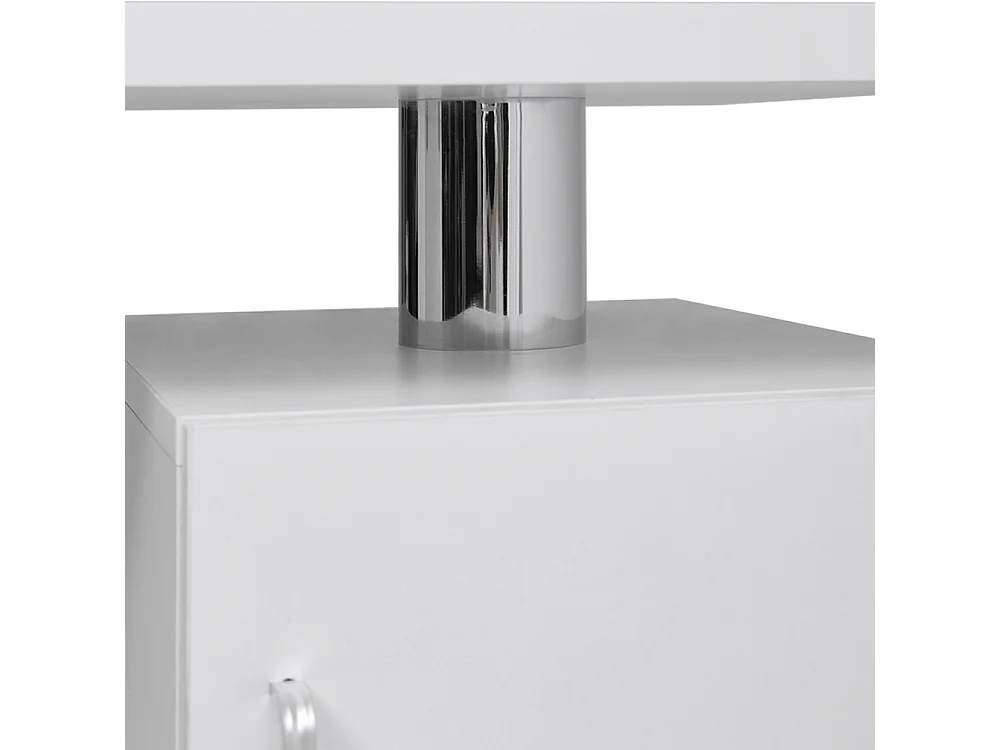 White Rolling Nail Table with Storage Cabinet and Wrist Rest