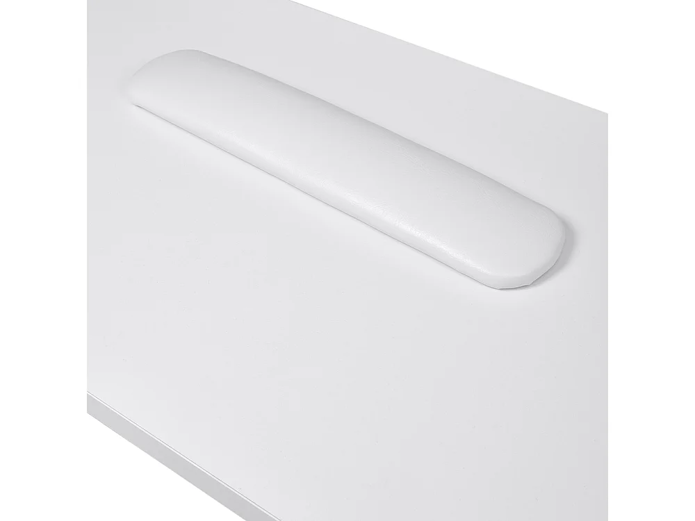 White Rolling Nail Table with Storage Cabinet and Wrist Rest