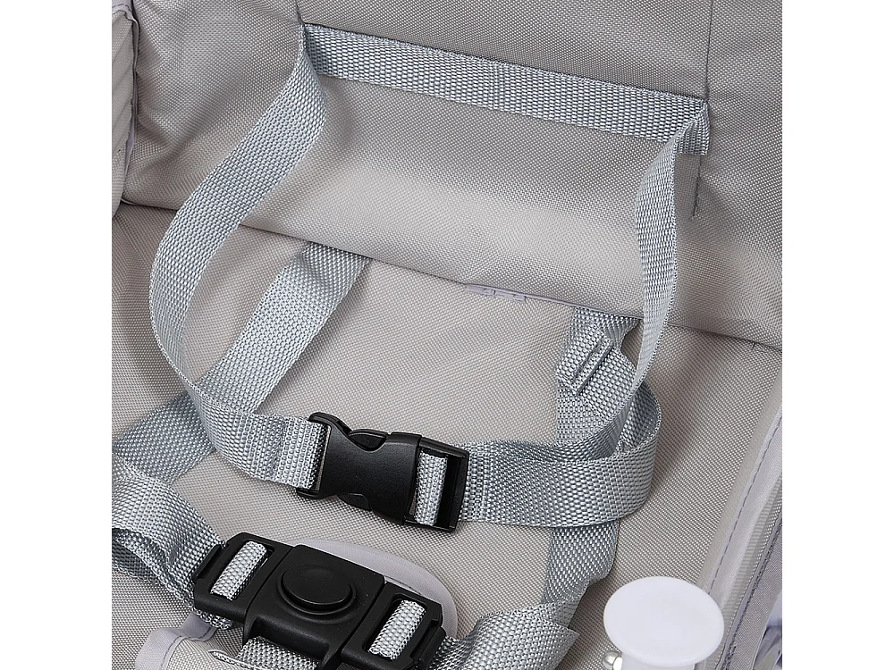 Grey Foldable Baby High Chair with Removable Tray and Carry Bag