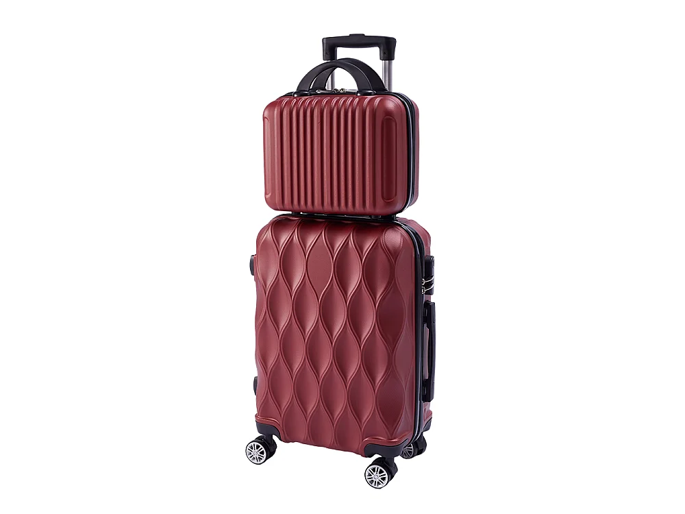 Red 2 Piece Hardshell Luggage Set with Spinner Wheels 20 & 14 Inch