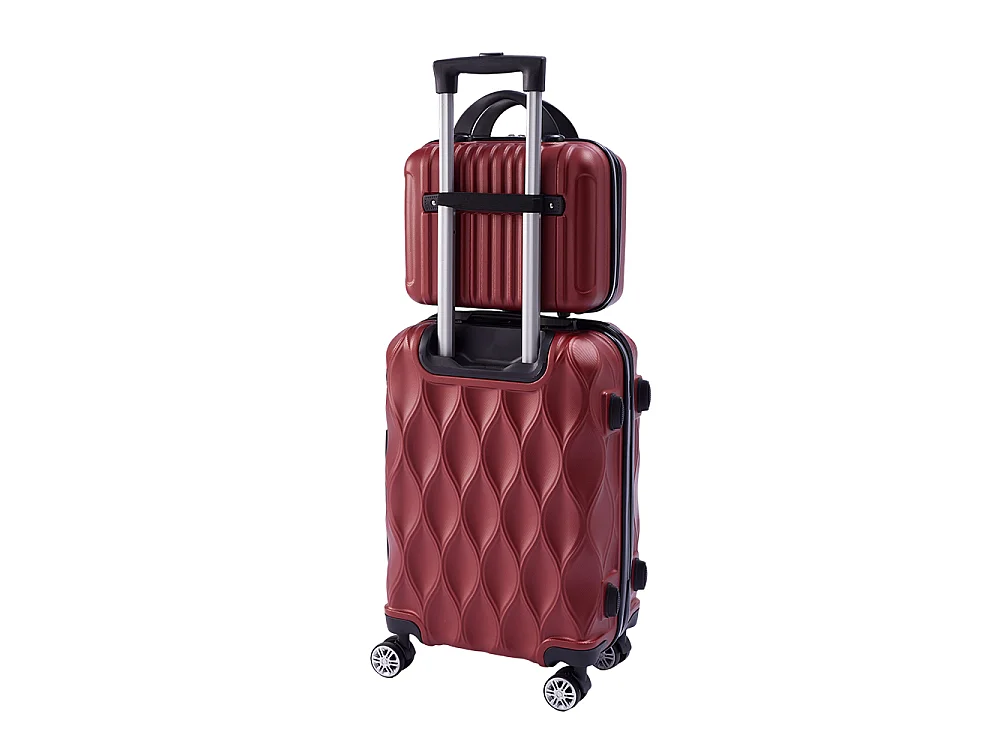 Red 2 Piece Hardshell Luggage Set with Spinner Wheels 20 & 14 Inch