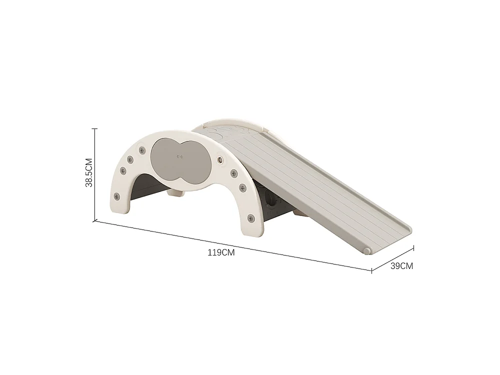 Grey and White Toddler Climbing Arch and Slide Set