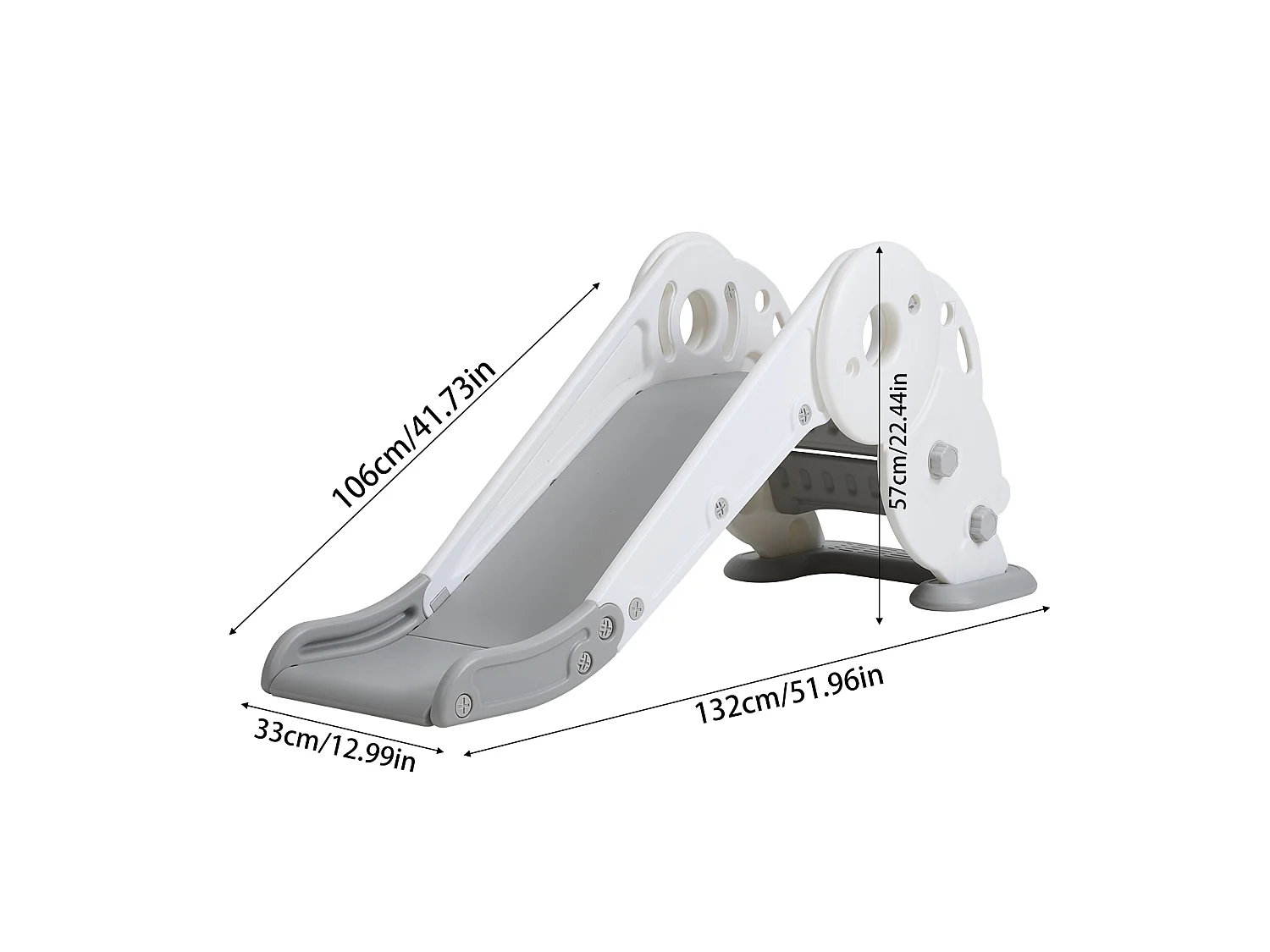 Grey and White Children's Slide for Indoor Outdoor Play