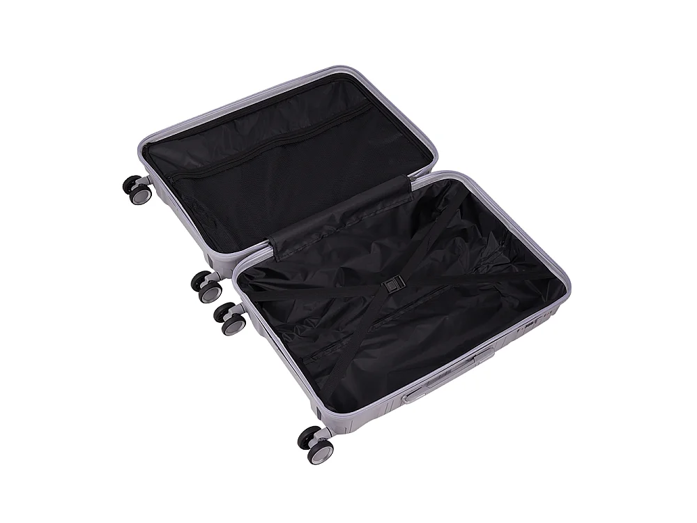 Light Grey 4 Piece Hardshell Luggage Set with Spinner Wheels 14 20 24 and 28 Inch