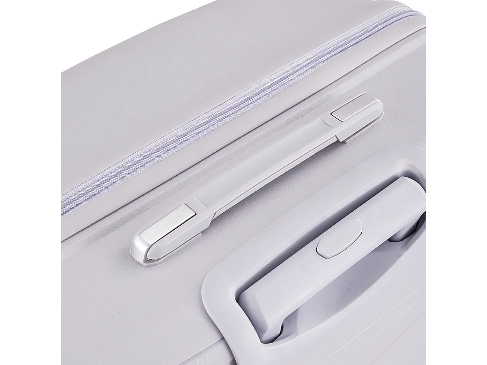 Light Grey 4 Piece Hardshell Luggage Set with Spinner Wheels 14 20 24 and 28 Inch