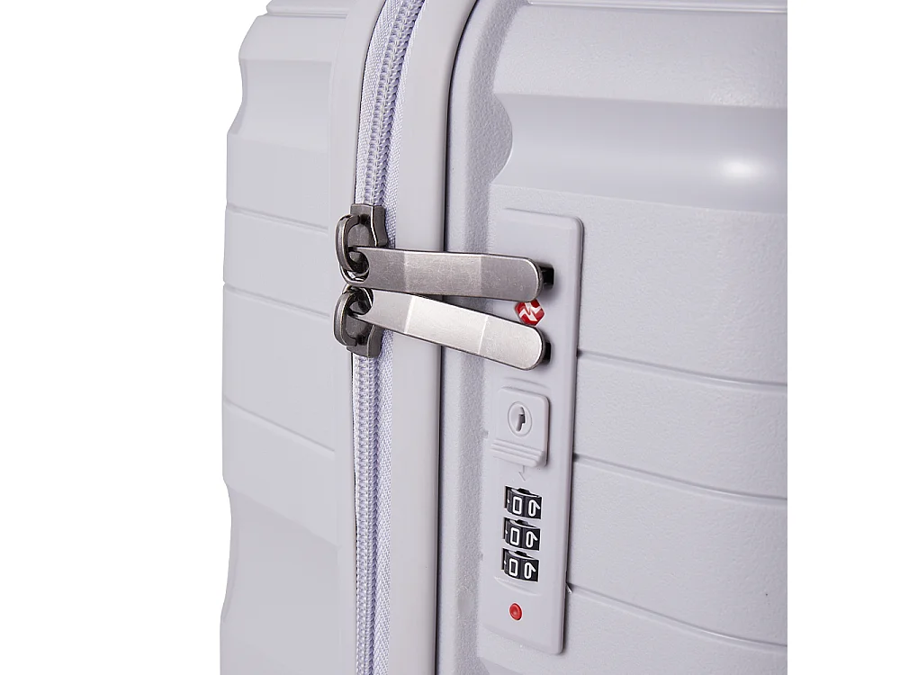 Light Grey 4 Piece Hardshell Luggage Set with Spinner Wheels 14 20 24 and 28 Inch