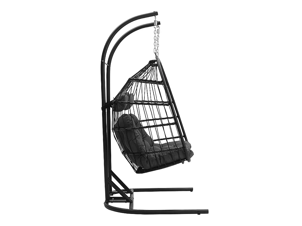 2-Seater Wicker Hanging Egg Chair with Cushions - 140cm