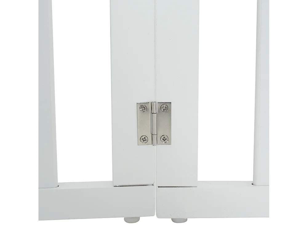 White 3 Panel Freestanding Folding Wooden Pet Gate 139cm