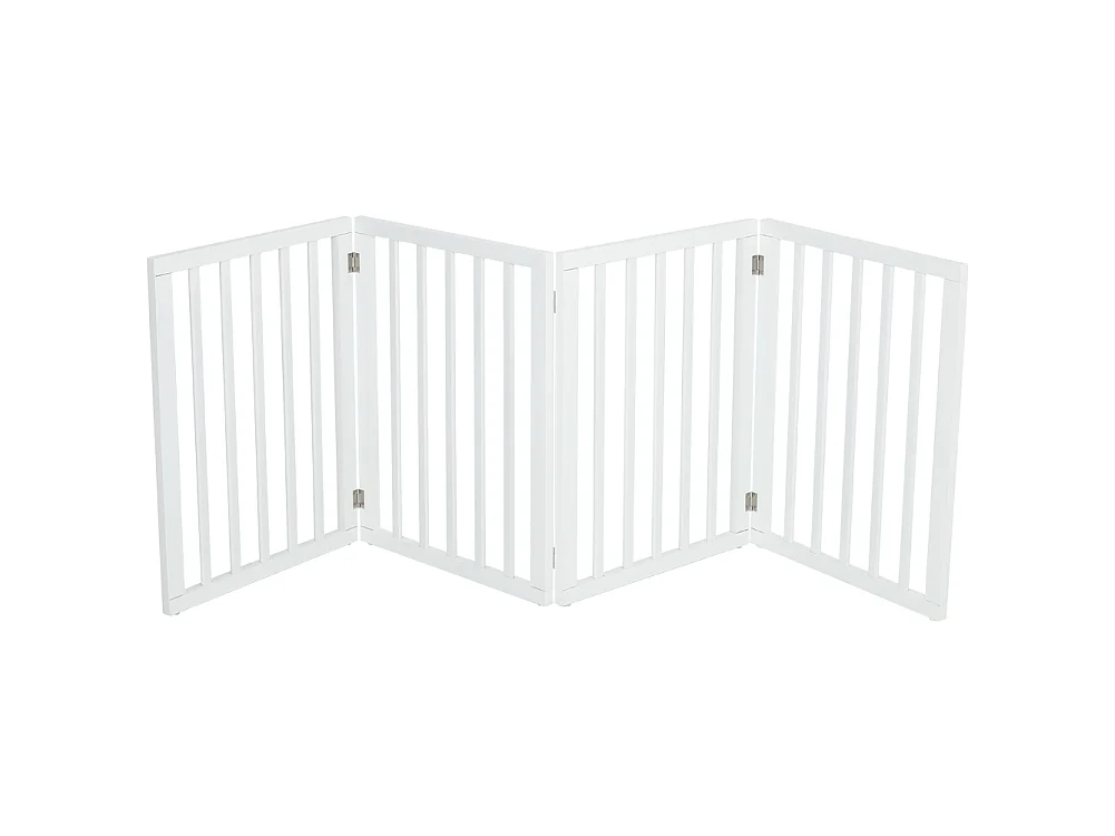 White 3 Panel Freestanding Folding Wooden Pet Gate 139cm