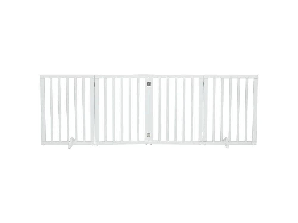 White 3 Panel Freestanding Folding Wooden Pet Gate 139cm
